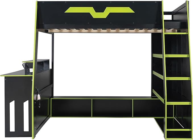 Full Size Wood Esports Loft Bed