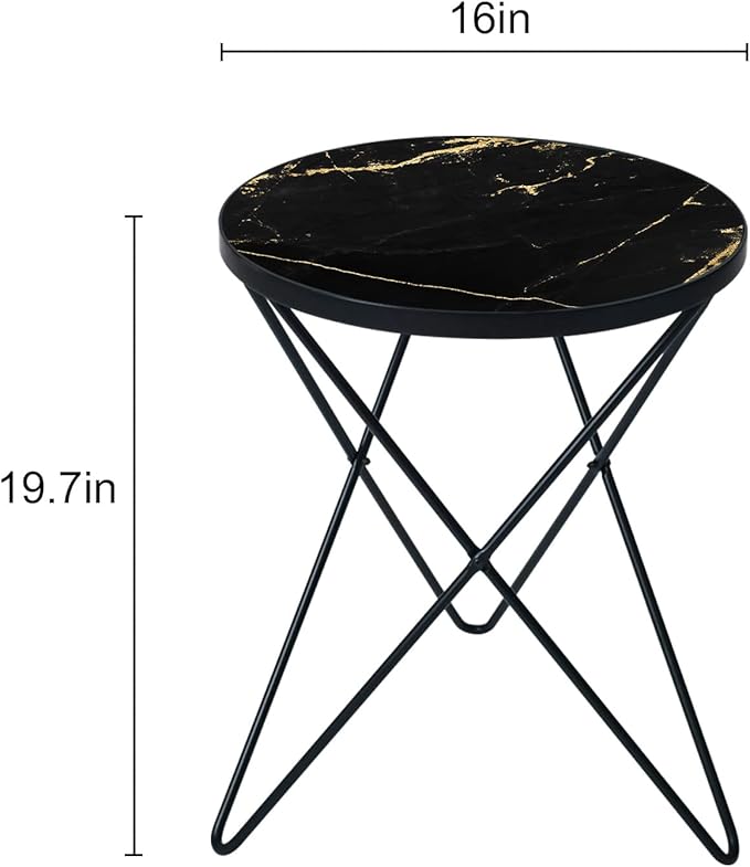 HLR Modern Round Side Table Set of 2, End Table