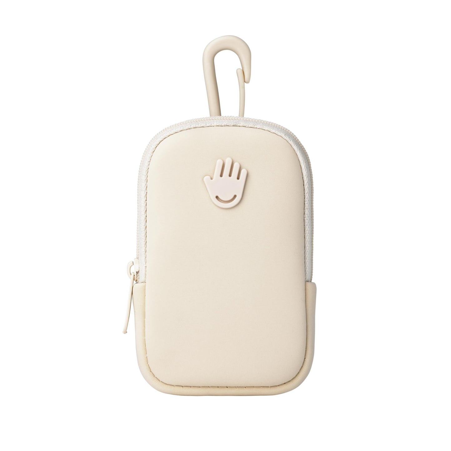 Touchland Touchette Zippered Pouch with Snap Hook – Attachable Bag Accessory Compatible with 1 FL OZ Hand Sanitizer – Ivory