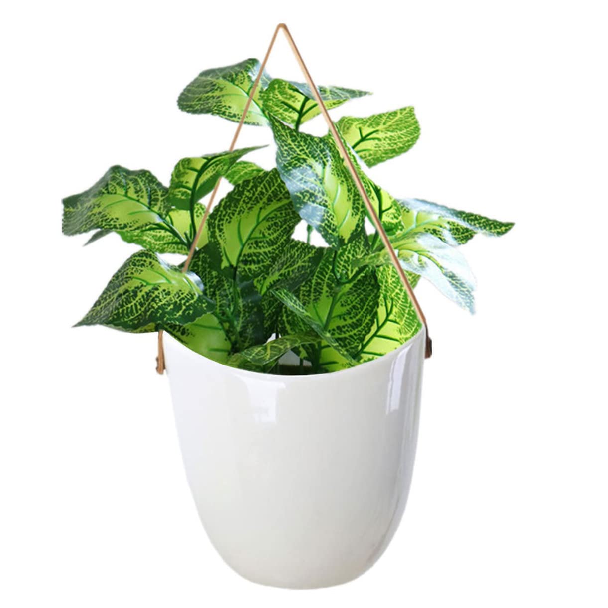 COLLBATH 2Pcs Ceramic Hanging Planter Indoor Modern Plant Hanger for Succulents Stylish Pot for Home Decor Wall-Mounted Flowerpot Garden Accessory