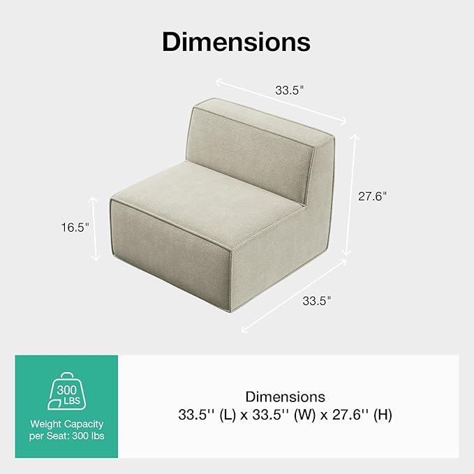 Novilla Modular Sectional Sofa, No Assembly Cloud Sectional Couch
