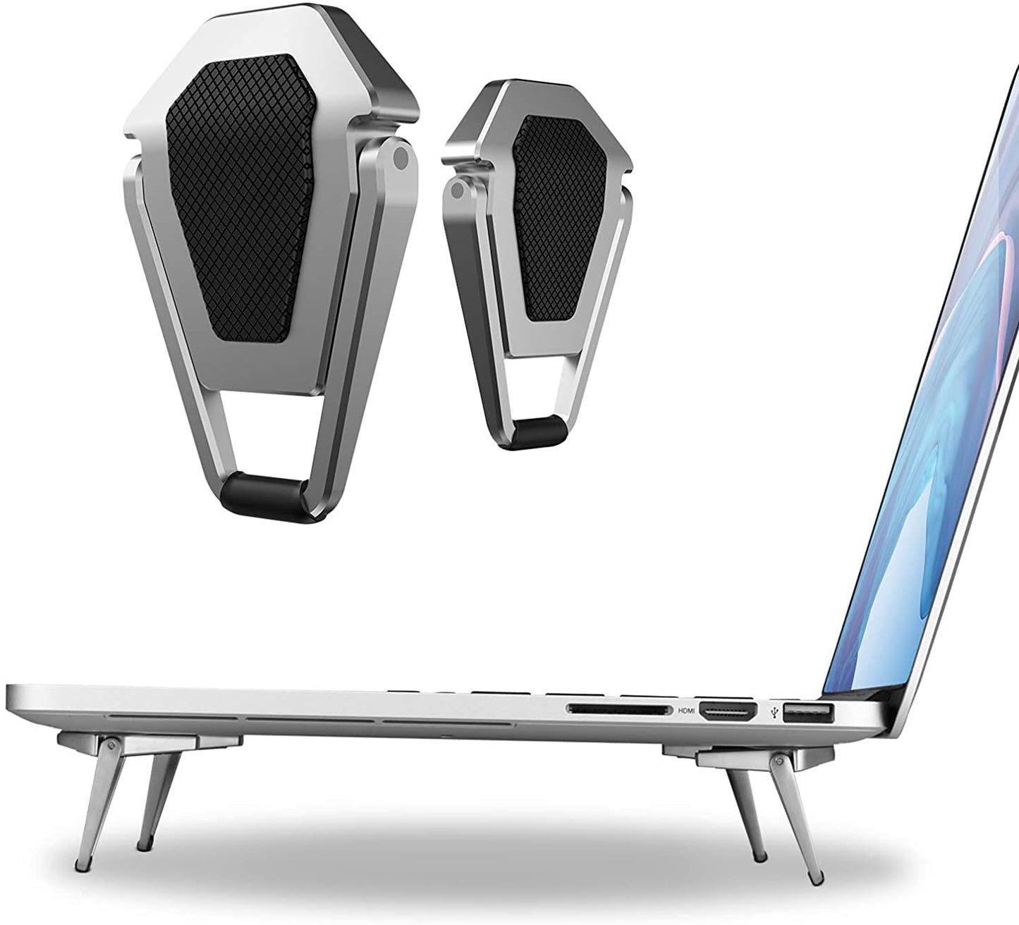 Portable Invisible Laptop Stand, Mini Aluminum Cooling Pad,Computer Keyboard Mount Kickstand,Ergonomic Lightweight Laptop Desk Stand (1pack（2pcs）)