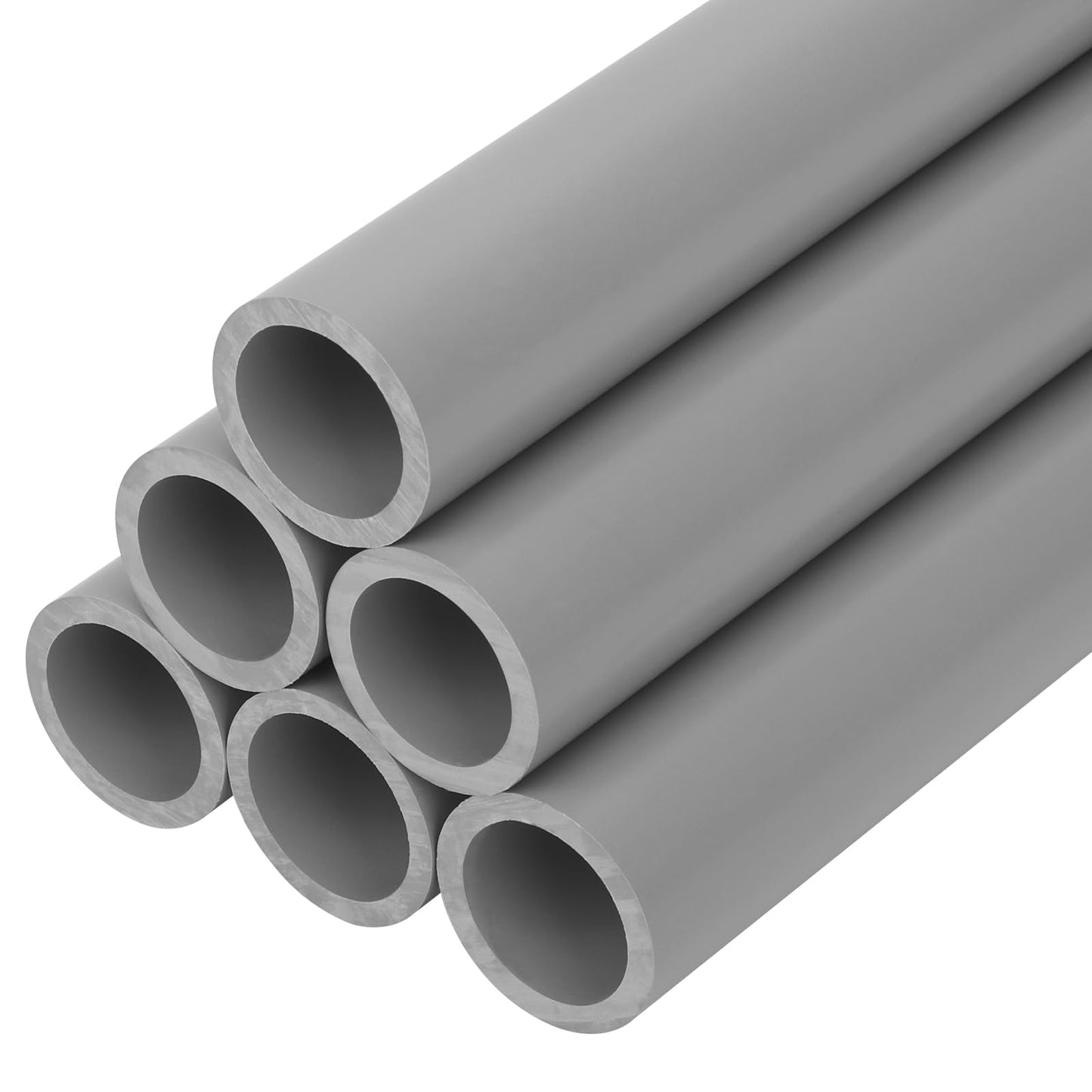 CKVIHAV 6Pcs 1/2 Inch Grey Electrical Conduit PVC Pipe 17" Long Sch40 PVC Rigid Tube Round Pipes Hardware Tubing for Home DIY Electrical Wiring Installation, Garden, Farm, Workshop,(0.50" x 17"L)