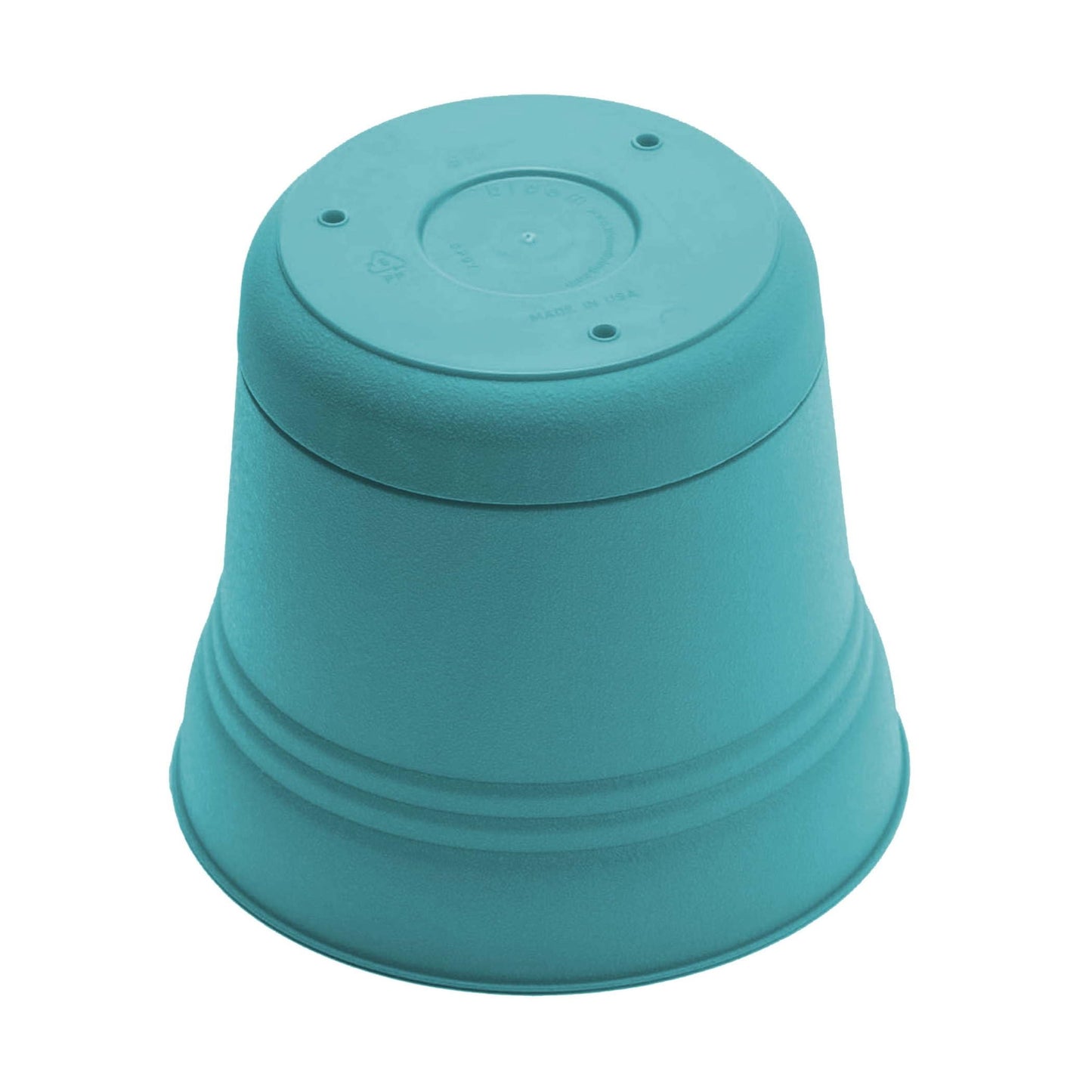 Bloem Saturn 5" Round Plastic Planter - Indoor/Outdoor, Snap-in Saucer & Drainage Holes, Bermuda Teal, 4-Pack