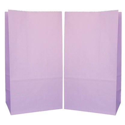 Partay Shenanigans Party Favor Bags - 50 Pack Kraft Paper Goodie Gift Lunch Treat Bags - Party Supplies for Theme Kids Birthday - 5"x3"x9" (Lavender Purple)