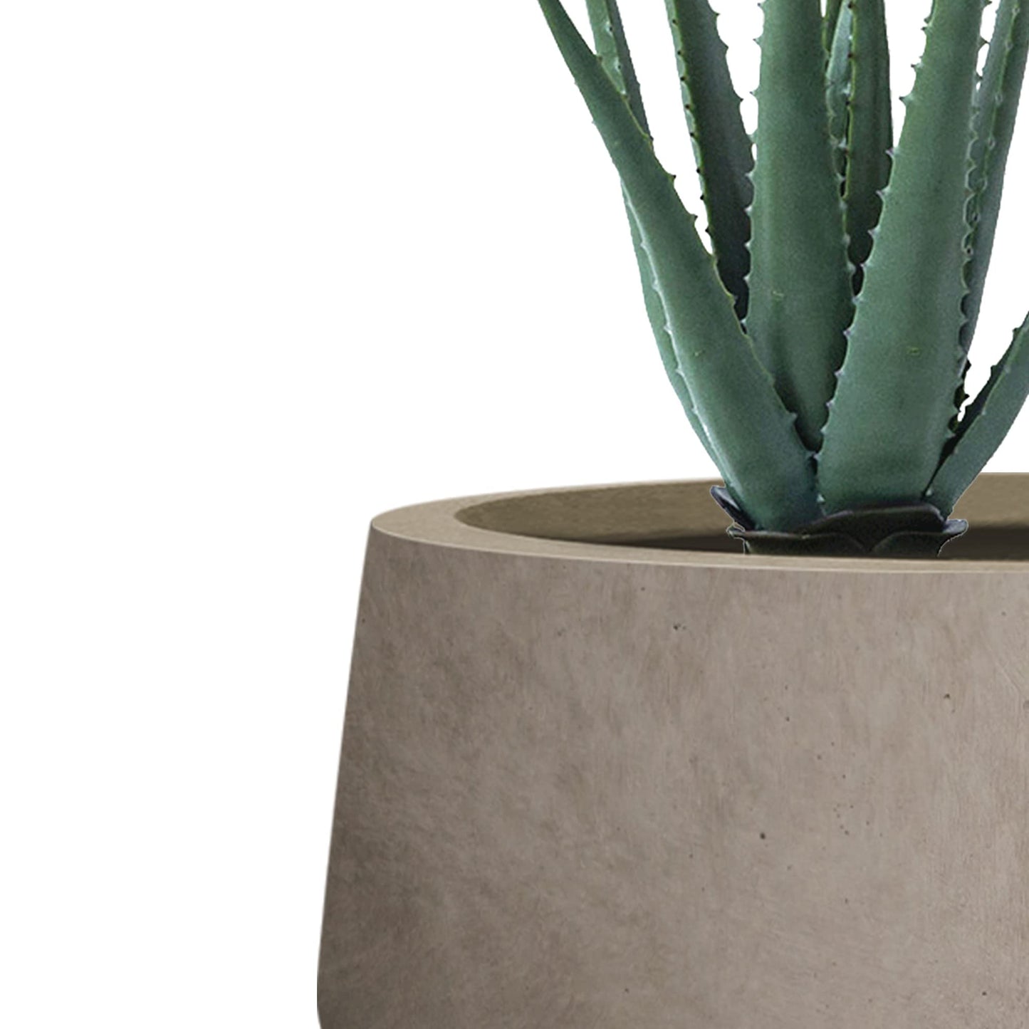 Kante 21.6",16.9",and 12.5" Dia Round Weathered Concrete Elegant Planters (Set of 3), Outdoor Indoor Garden Plant Pot with Drainage Hole and Rubber Plug for Home & Patio