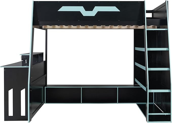 Full Size Wood Esports Loft Bed