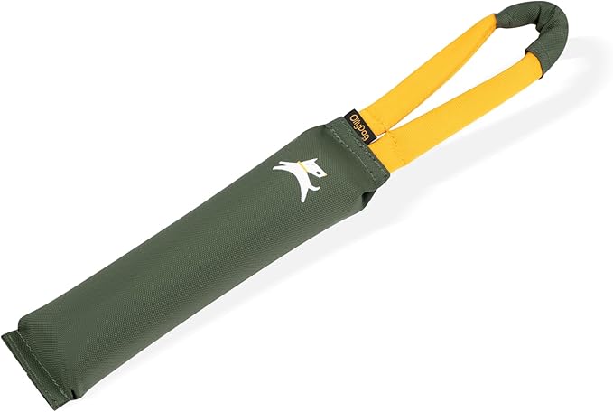 OllyDog Tugger | Dog Tug Toy for Tug of War & Training | Durable Bite Pillow | Eco-Friendly Recycled | Handle | Medium Large Dogs (Winter Moss)