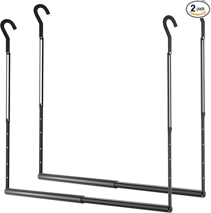 OPKING Double Hanging Closet Rod Extenders Adjustable Width & Height Space-Saving, Black
