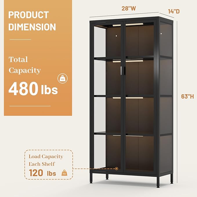 Eltean 63" H Display Cabinet