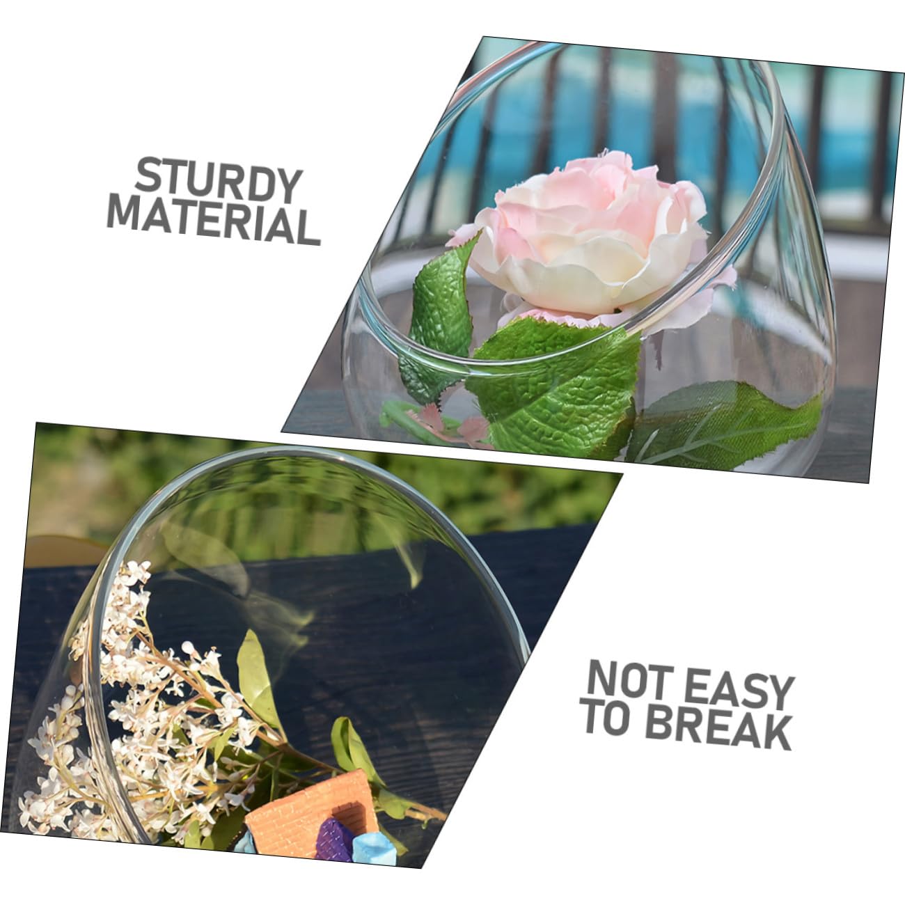 HOODANCOS 3pcs Glass Slant Cut Terrarium Bottle Decorative Micro Landscape Display for Succulents Plants for Home Decor Unique Ornament