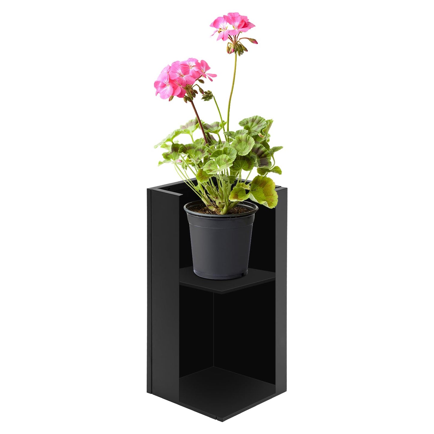 Unnsiapit Steel Planter Box, W14*D14*H30in Metal Decorative Outdoor Planters Flower Pots, Tall Standing Plant Containers for Indoor Garden Patio Porch, Black