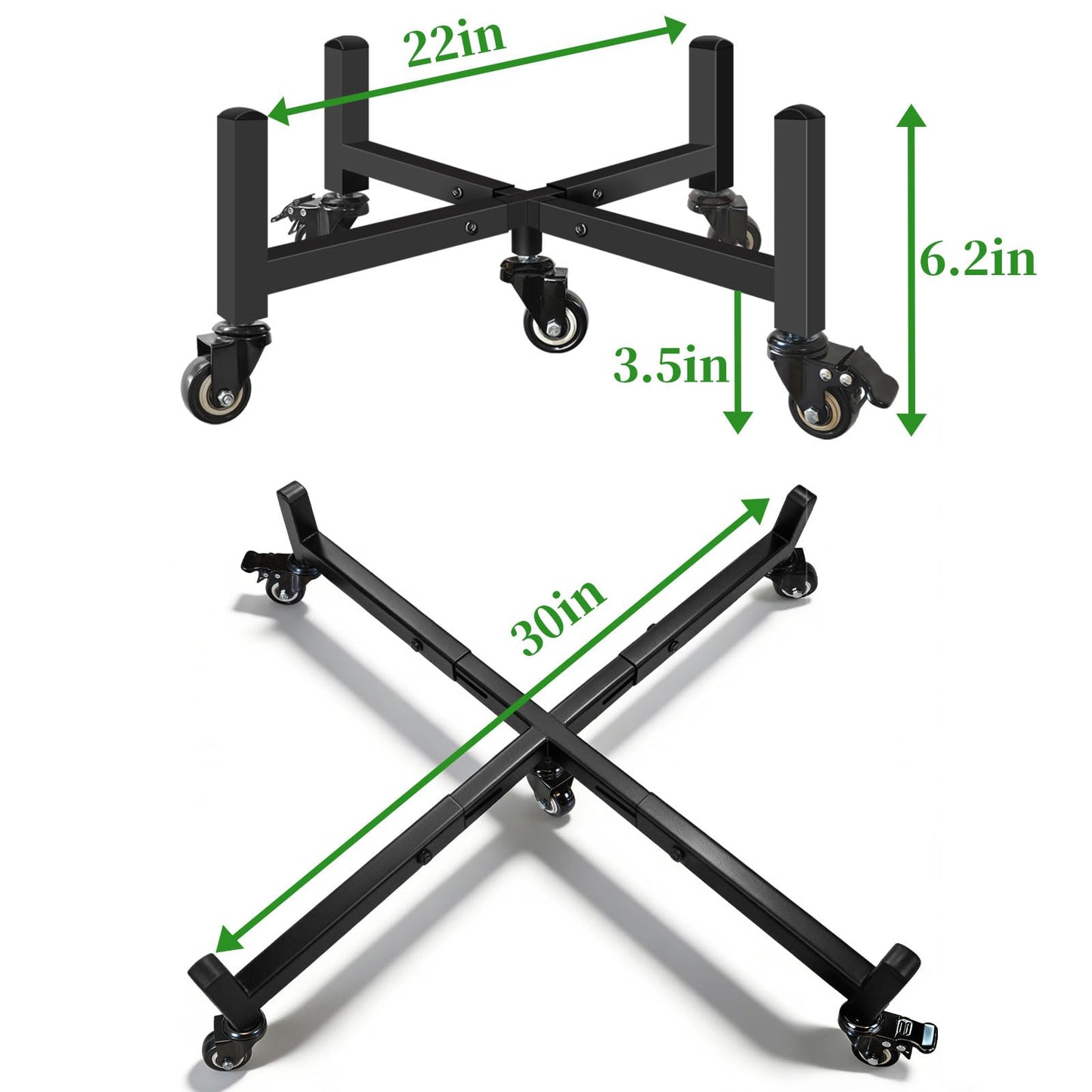 LLAXERGU Plant Caddy with Wheels, Adjustable 22" to 30" Plant Stand Indoor Outdoor Heavy Duty 300LB Rolling Plant Dolly with 360° Lockable Casters for Indoor & Outdoor Large Planters