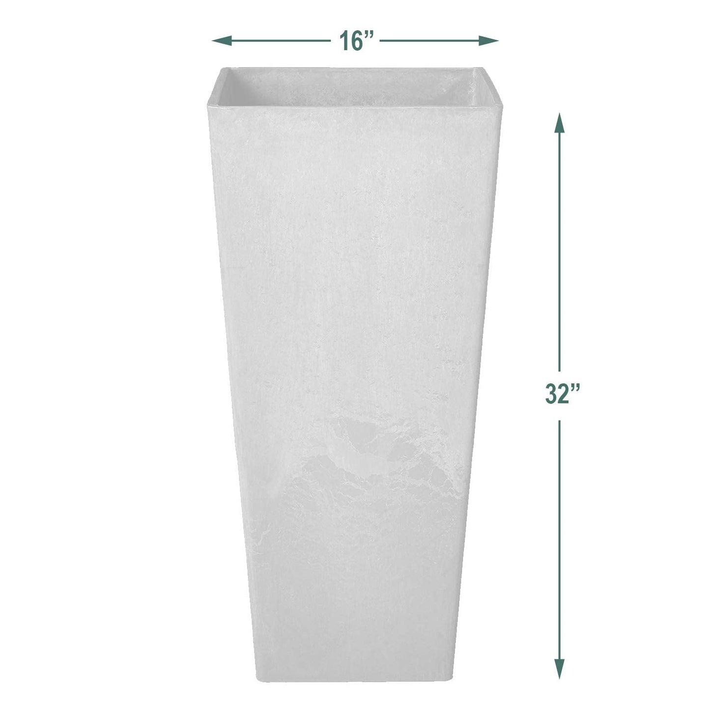 Arcadia Garden Products PSW UFH41C Contemporary Tall Square Planter, 16 by 16 by 32", Chocolate