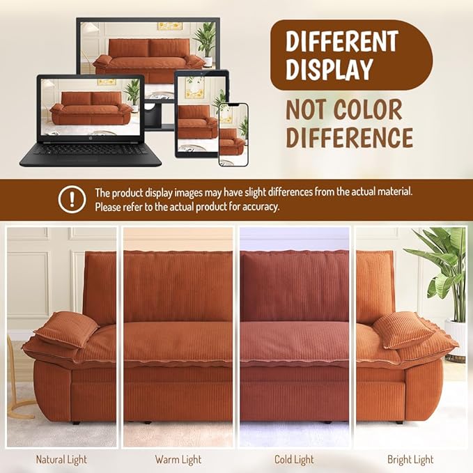 KEIKI 73.2" Pull Out Sleeper Sofa Bed Queen Size, 3-in-1 Convertible Couch