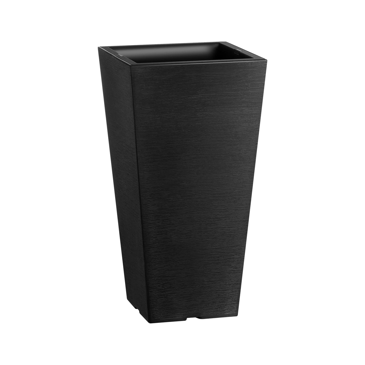 VEVOR Set of 2 Tall Outdoor Planters 22inch, Large Planters for Outdoor Indoor Plants, Black Front Porch Planter Flower Tree Plant Pots with Modern Design and Built-in Drainage