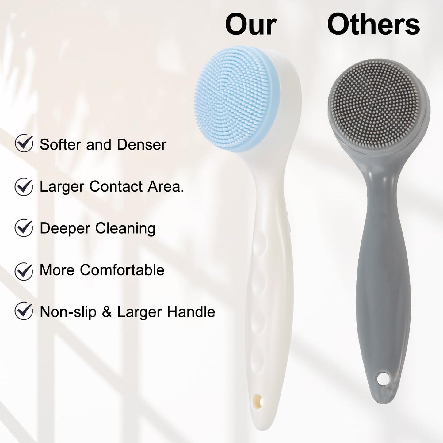 2 Pack Silicone Face Scrubber Exfoliating Brush, Manual Handheld Facial Cleansing Brush Blackhead Scrubber, Soft Bristles Waterproof for Face Skincare (Round-Pink)