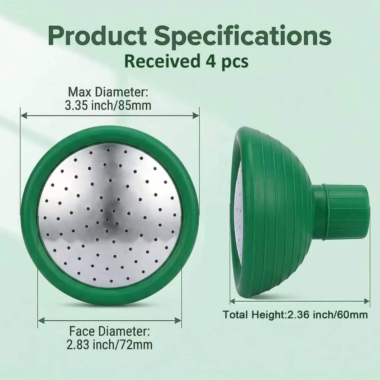 Shgxjjnb 4 Pack Watering Can Head, Watering Can Replacement Head, Universal Garden Watering Can Rose Head Water Sprinkler for Most Garden Watering Cans