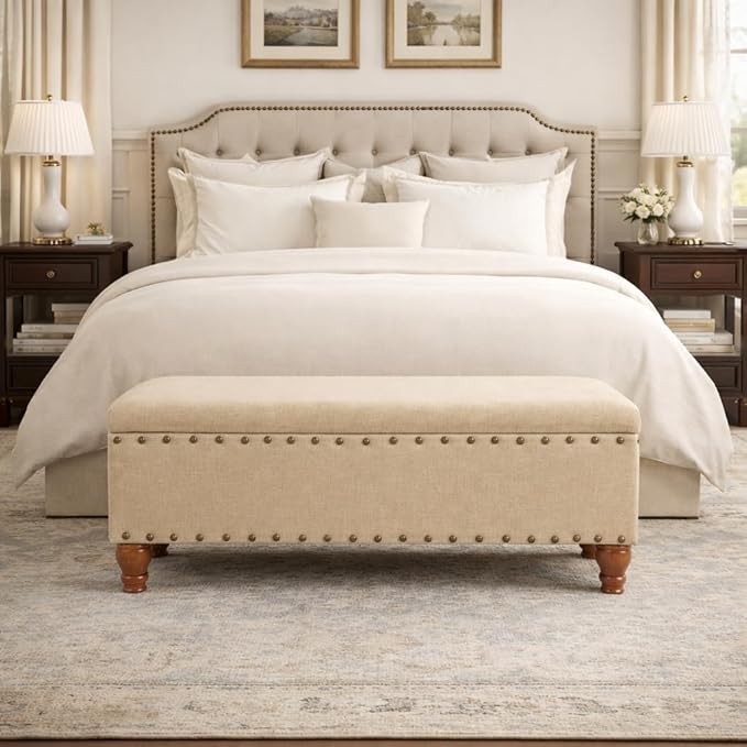 HomePop Large Rectangle Storage Bench