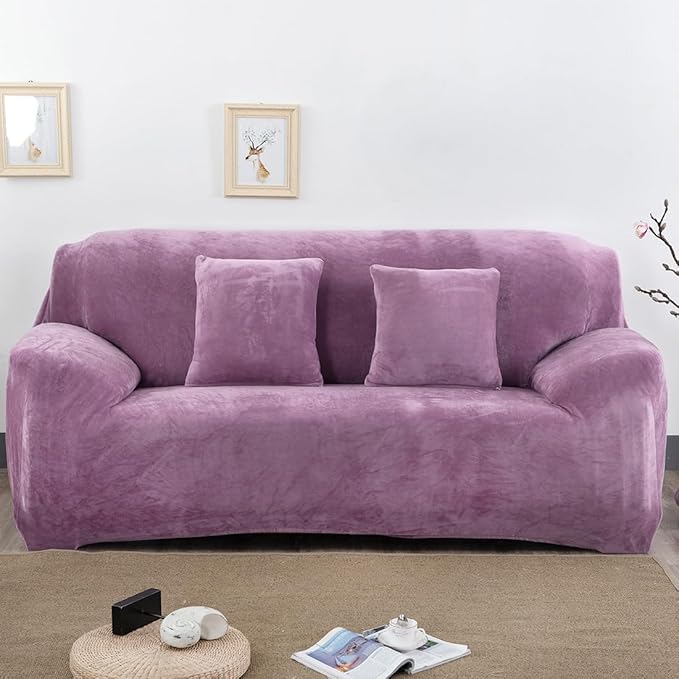 vctops 1-Piece Velvet Plush Stretch Loveseat Sofa Slipcover