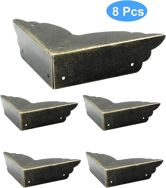 Bivethoi 8 Packs Bronze Box Corner Protectors, Edge Cover Safety Guard