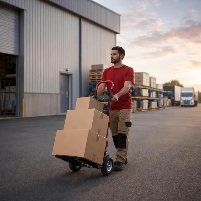Red Convertible Hand Truck Dolly Cart