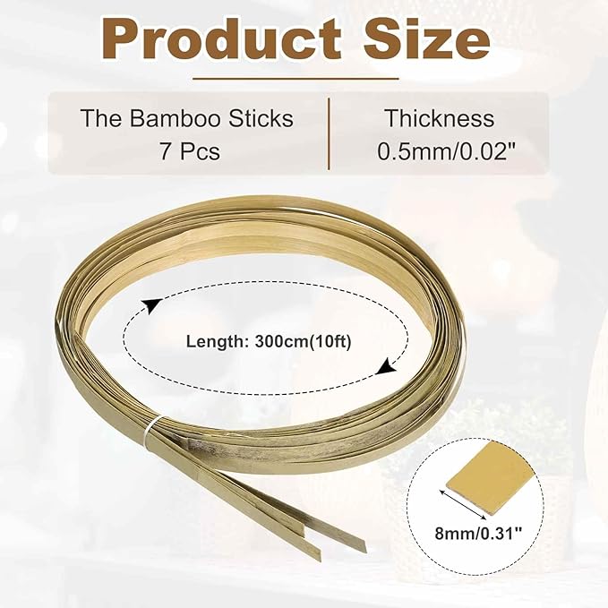 MECCANIXITY 7 Rolls Bamboo Strips