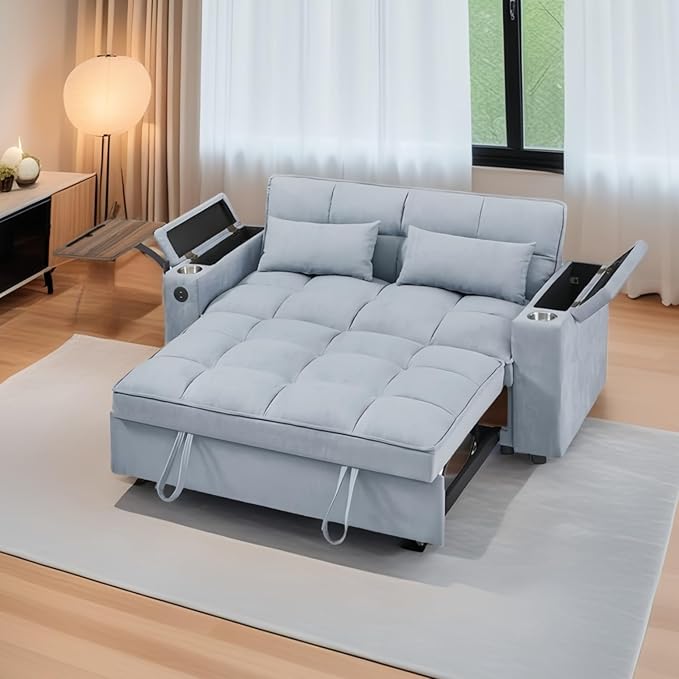 oaaktu 65''Convertible Sleeper Sofa Bed, 3-in-1 Pull Out Couch Bed