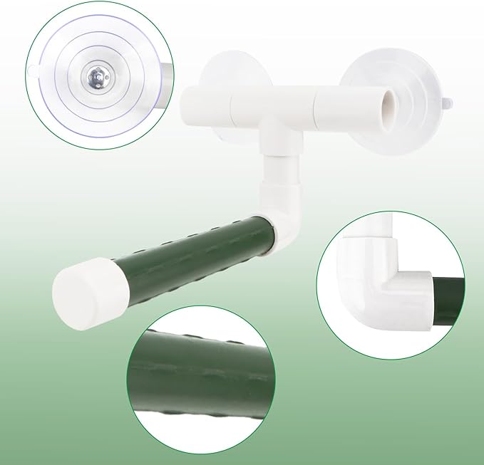 Hypeety Bird Parrot Stand Perch Shower Perch Standing Toy Portable Suction Cup Parrot Bath Stands Suppllies Holder Platform Parakeet Window Wall Hanging Play (2 Suction Cups Green)