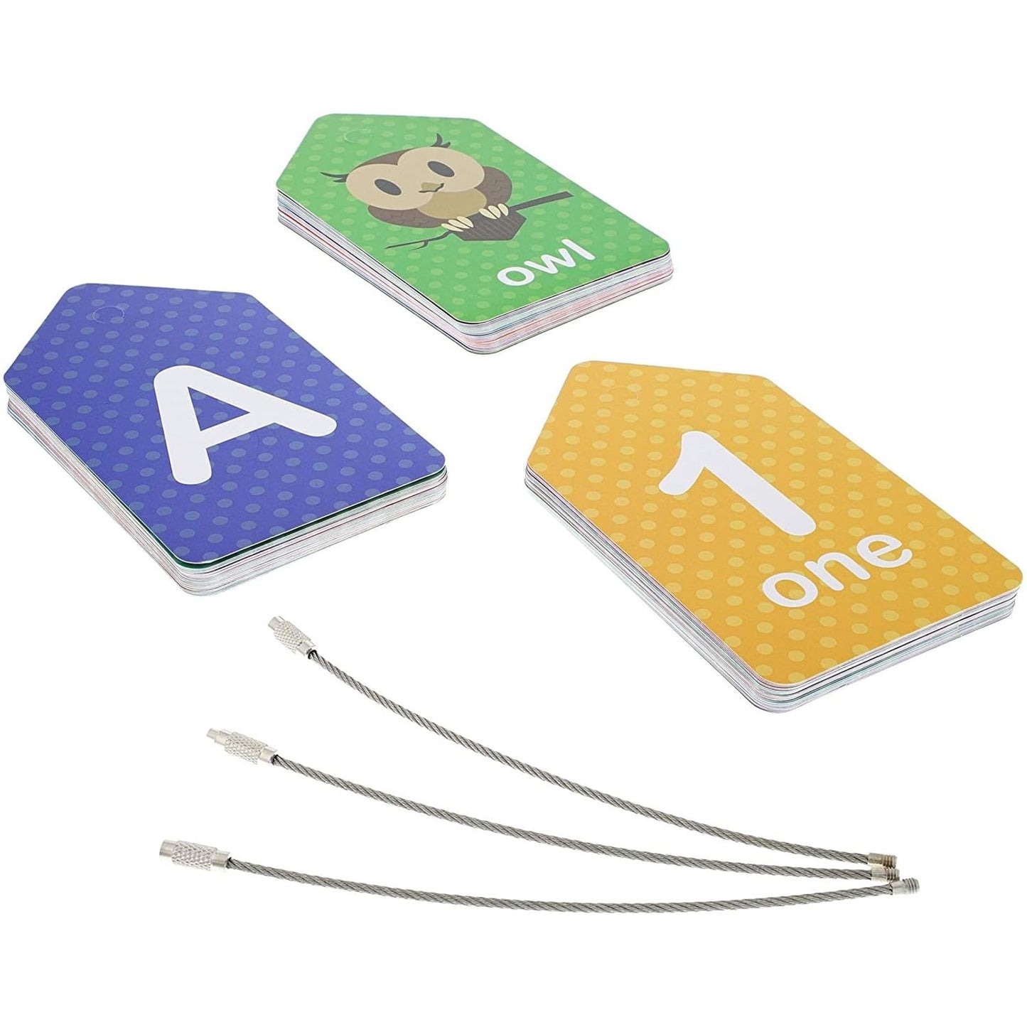 Laminated Number Flash Cards - Ring-Bound Alphabet & Number Set - Portable Toddler Flash Cards - Interactive Preschool Learning Activities - Multicolor, 3-Pack, 78 Count