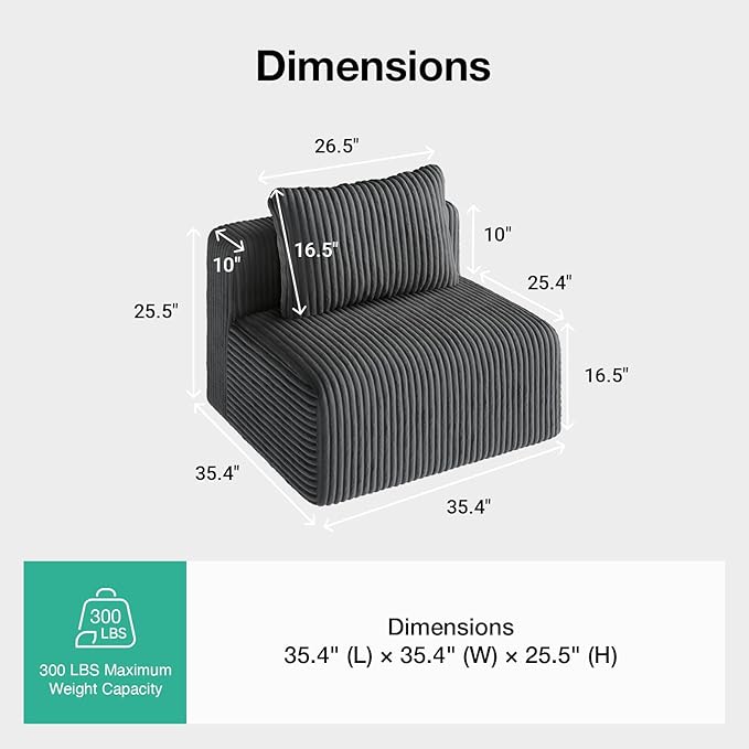 Novilla Modular Sectional Sofa, Modern Cloud Sectional Couch
