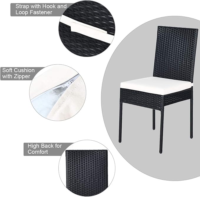 Tangkula 10 Pieces Wicker Patio Dining Set, Outdoor Rattan Table & Chairs Set
