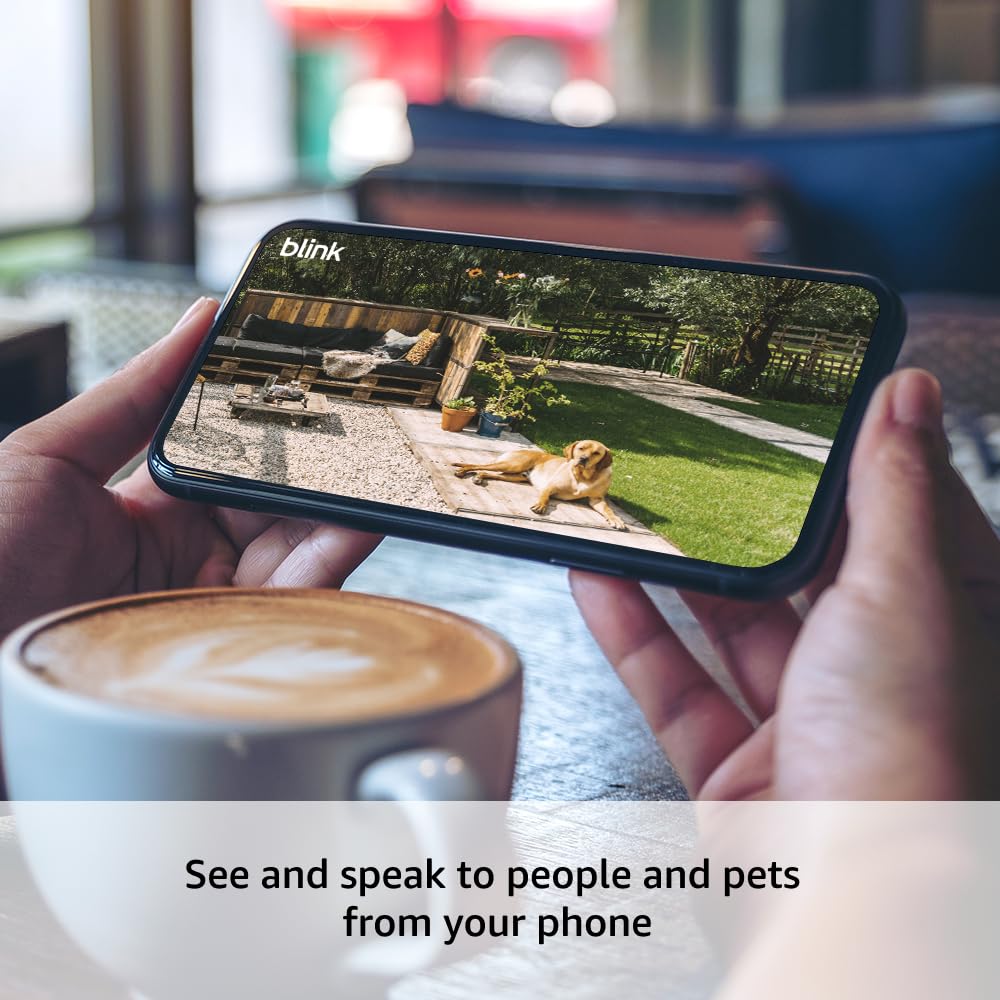 Blink Outdoor 4 (newest model) – Wireless smart security camera, two-year battery life, 1080p HD day and infrared night live view, two-way talk. Sync Module Core included – 2 camera system