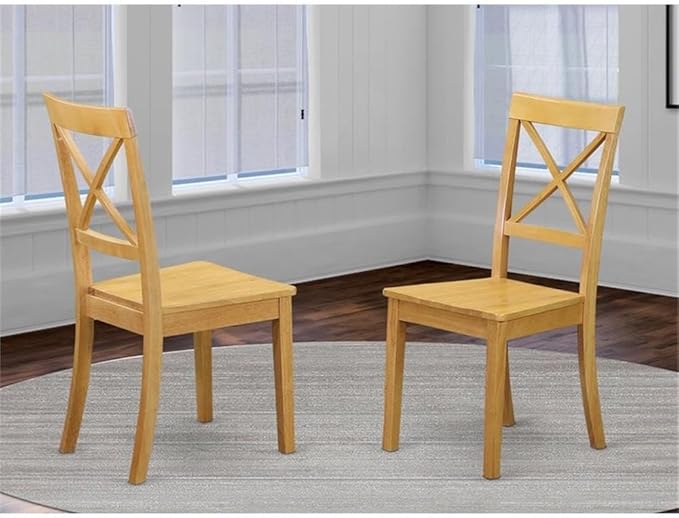 East West Furniture BOC-OAK-W Boston Kitchen Dining Chairs
