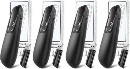 (4 Units) Wireless Presenter Remote, Clicker for Laptop PowerPoint Presentations Pointer, RF Computer Clicker for Presentations Remote, Slideshow/Smartboard/College/Classroom/PPT Clicker