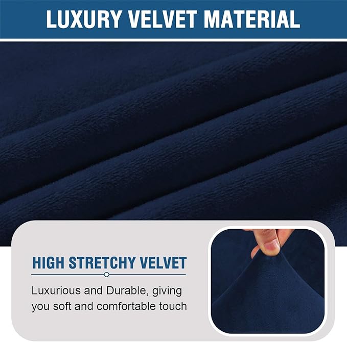 H.VERSAILTEX Armless Accent Chair Covers Thick Velvet Armless Chair Slipcovers