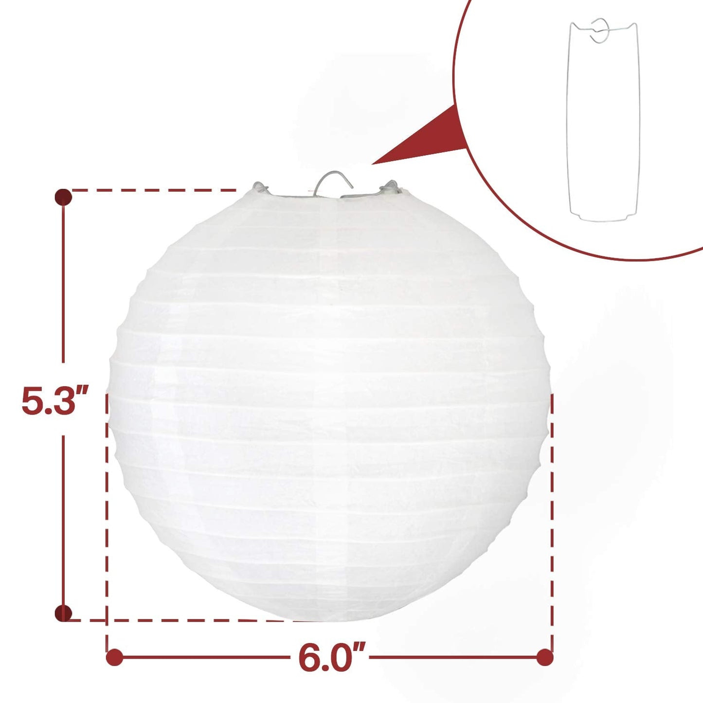 Novelty Place 6 inch White Paper Lanterns (Pack of 10) - Great Chinese/Japanese Home, Party & Wedding Decorations