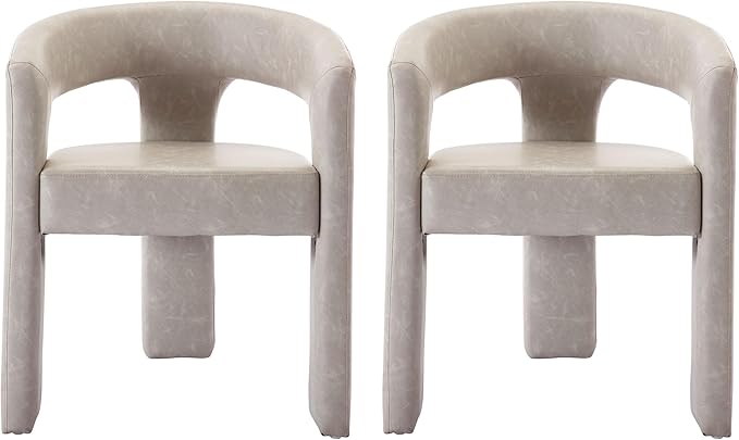 VESCASA Faux Leather Barrel Dining Chair