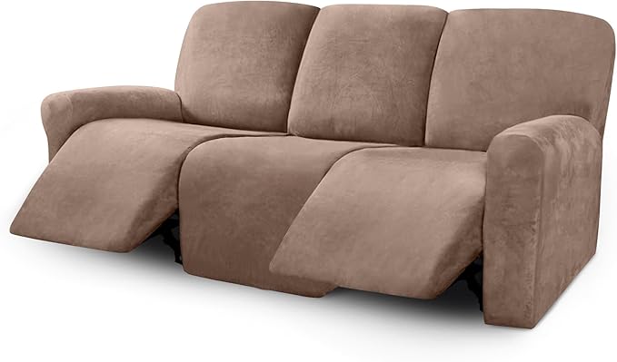 ULTICOR Velvet 8-Pieces Recliner Sofa Covers Stretch Reclining Couch Covers