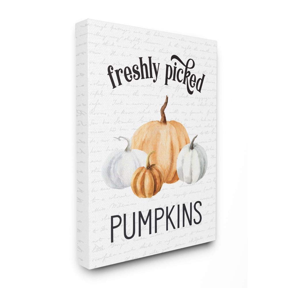 Stupell Industries Freshly Picked Pumpkins Autumn Fall Seasonal Design Canvas Wall Art, 24 x 30, Multi-Color