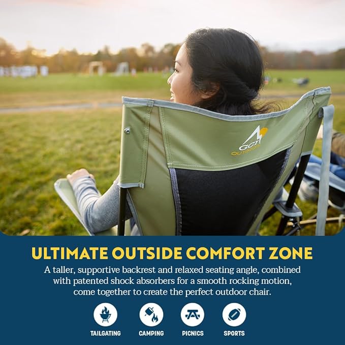 GCI Outdoor Comfort Pro Rocker Camping Chair | Portable Folding Rocking Chair
