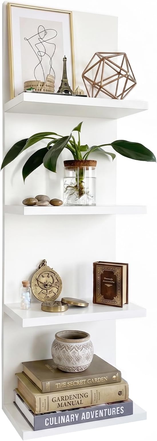 Homaterial 4 Tiers Floating Shelves, Modern Wall Mounted Shelf Storage Shelves