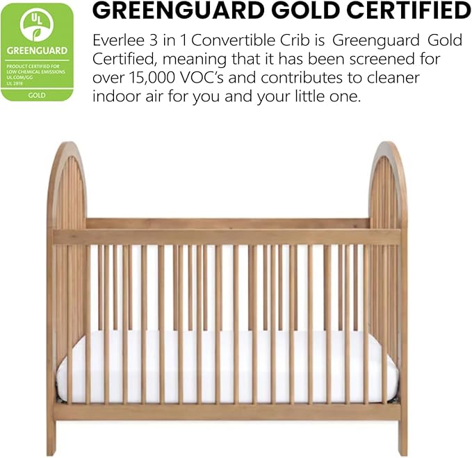 Soho Baby Everlee Convertible Island Crib, Honey Wood