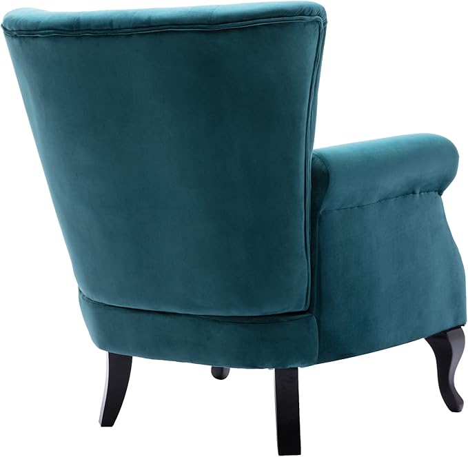 Mid Century Modern Accent Chair Upholstered Armchair Comfy Velvet Fabric Single