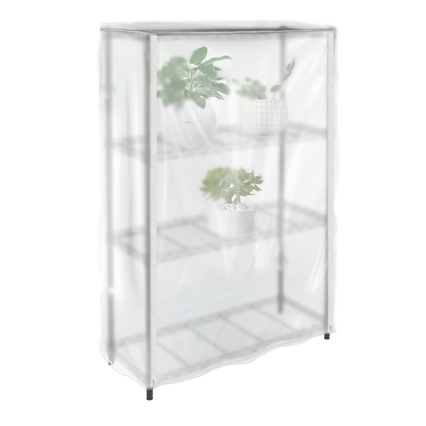 IndigoTempest9 Frosted Wire Shelf Cover with Zipper, Waterproof Dustproof PVC Rack Cover for 48 x 18 x 72 Inch Wire Shelving, Semi-Transparent, Helps Hide Clutter, Cover Only