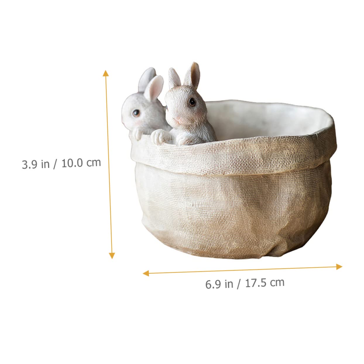 FUNOMOCYA Bunny Succulent Planter Cute Resin Pot with Simulated Rabbit Design for Home Decor Indoor Plants and Garden Adorable Animal Flowerpot for Cactus and Succulents
