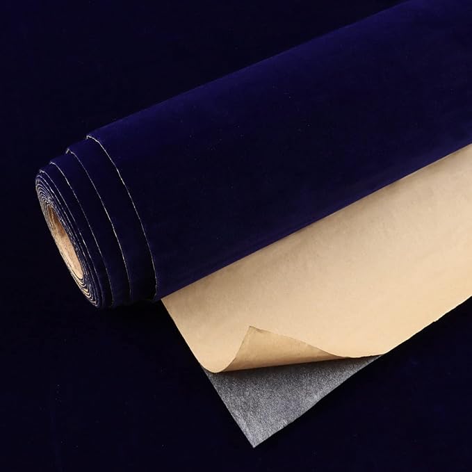 VEELIKE Dark Blue Velvet Fabric Wallpaper Peel and Stick Soft Felt Drawer