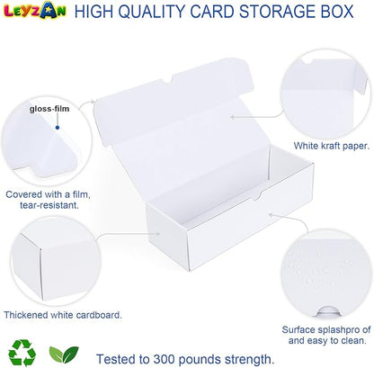 Trading-Card Storage Box, 8-Pack • 600 Count Corrugated Cardboard Storage with dividers & labels for TCG/Magic/Mtg storage and Collection, 10.4 INCH Horizontal