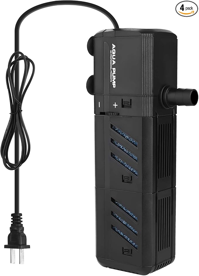 Submersible Aquarium Internal Filter, Adjustable Fish Tank Filter with Water Pump for Fish Tank (400GPH, 15W)