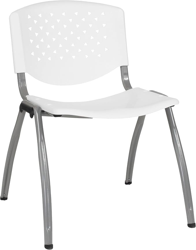 Flash Furniture HERCULES Series 880 lb. Capacity White Plastic Stack Chair